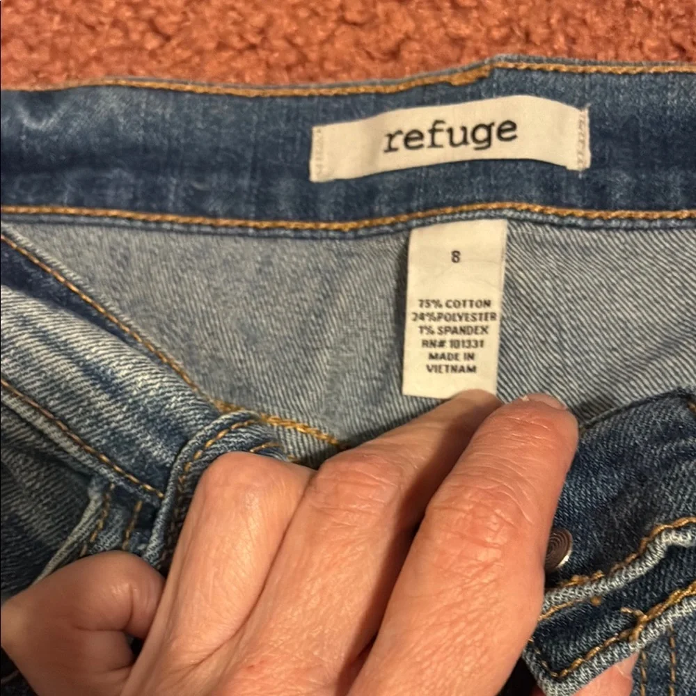 Refuge Blue Distressed Denim Shorts - Picture 2 of 6